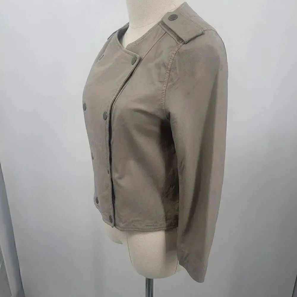 Joie womans lamb leather jacket medium silk lined Box G - Picture 3 of 10